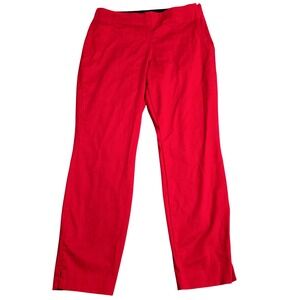Old Navy Pixie Ankle Pants Women's Size 8‎ Red Slim Straight Side Zip Stretch